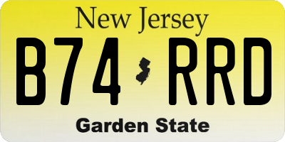 NJ license plate B74RRD