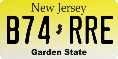 NJ license plate B74RRE