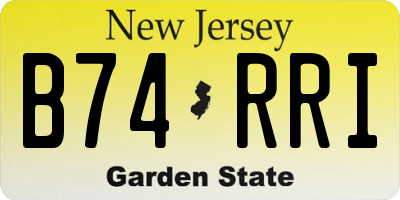 NJ license plate B74RRI