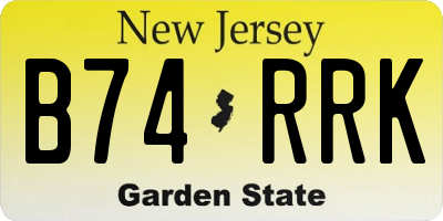 NJ license plate B74RRK