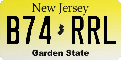 NJ license plate B74RRL