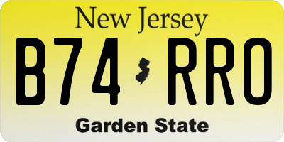NJ license plate B74RRO