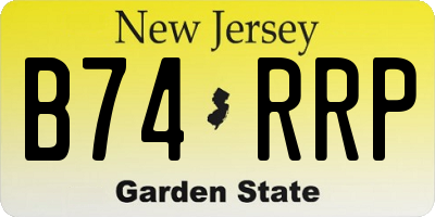 NJ license plate B74RRP