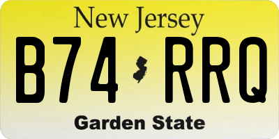 NJ license plate B74RRQ
