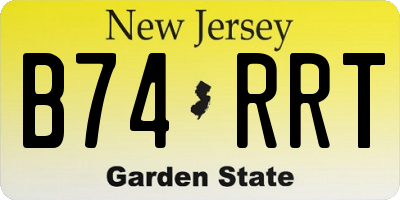 NJ license plate B74RRT