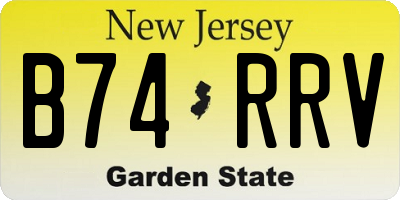 NJ license plate B74RRV