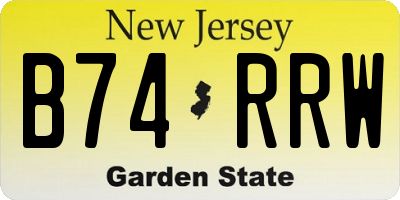 NJ license plate B74RRW