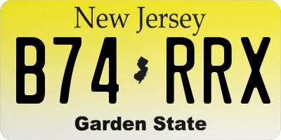 NJ license plate B74RRX