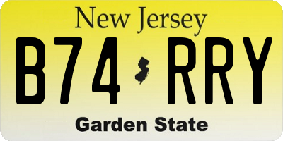 NJ license plate B74RRY