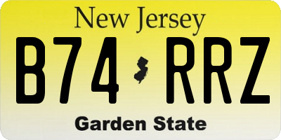 NJ license plate B74RRZ