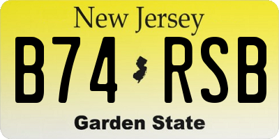 NJ license plate B74RSB