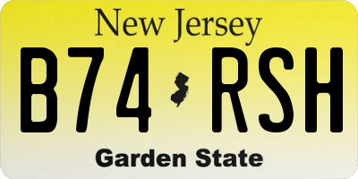 NJ license plate B74RSH