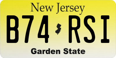 NJ license plate B74RSI