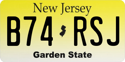 NJ license plate B74RSJ