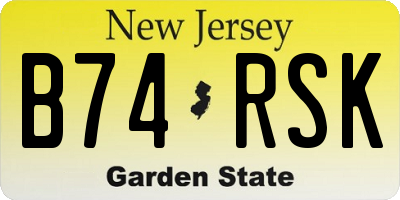 NJ license plate B74RSK