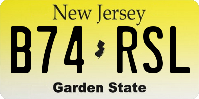 NJ license plate B74RSL