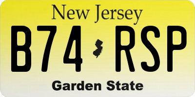 NJ license plate B74RSP