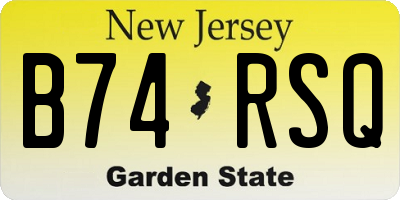 NJ license plate B74RSQ