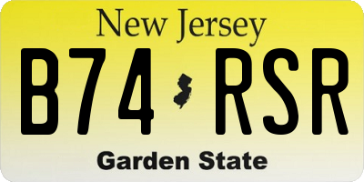 NJ license plate B74RSR
