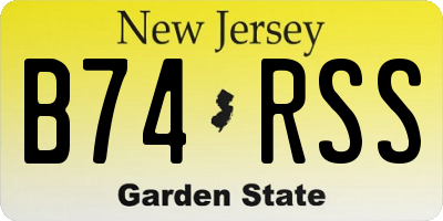 NJ license plate B74RSS