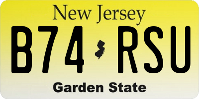 NJ license plate B74RSU