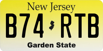 NJ license plate B74RTB