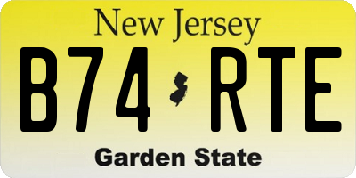 NJ license plate B74RTE