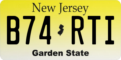 NJ license plate B74RTI