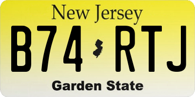 NJ license plate B74RTJ