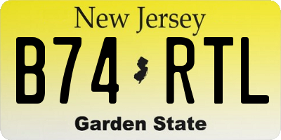 NJ license plate B74RTL