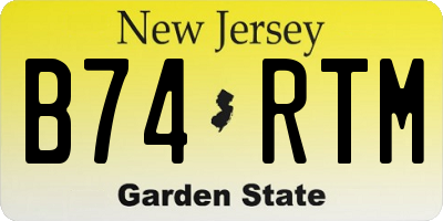 NJ license plate B74RTM