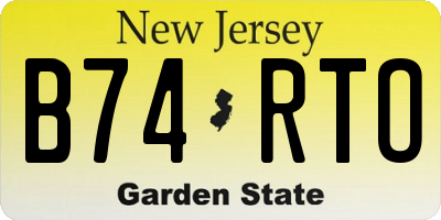NJ license plate B74RTO