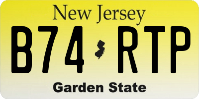 NJ license plate B74RTP