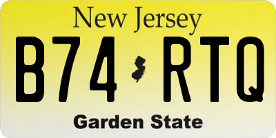 NJ license plate B74RTQ
