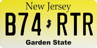NJ license plate B74RTR