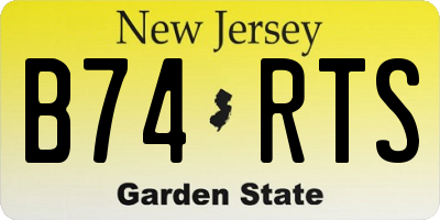 NJ license plate B74RTS
