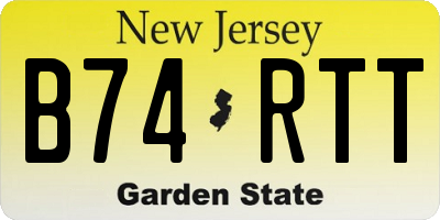 NJ license plate B74RTT