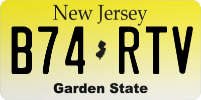 NJ license plate B74RTV