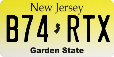NJ license plate B74RTX