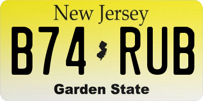 NJ license plate B74RUB