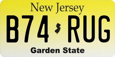 NJ license plate B74RUG