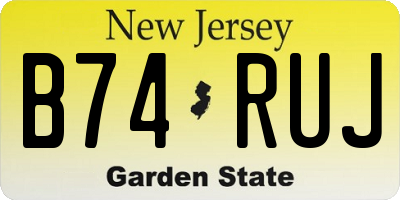 NJ license plate B74RUJ