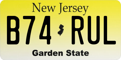 NJ license plate B74RUL