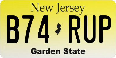 NJ license plate B74RUP