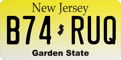 NJ license plate B74RUQ