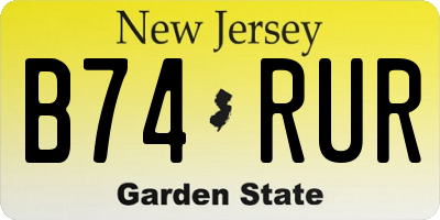 NJ license plate B74RUR