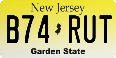 NJ license plate B74RUT