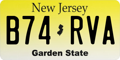NJ license plate B74RVA