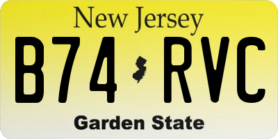 NJ license plate B74RVC