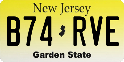 NJ license plate B74RVE